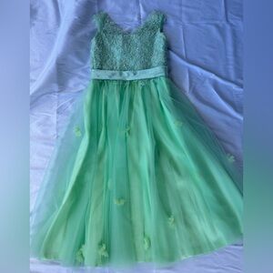 Elegant Green Lace Kids Dress
